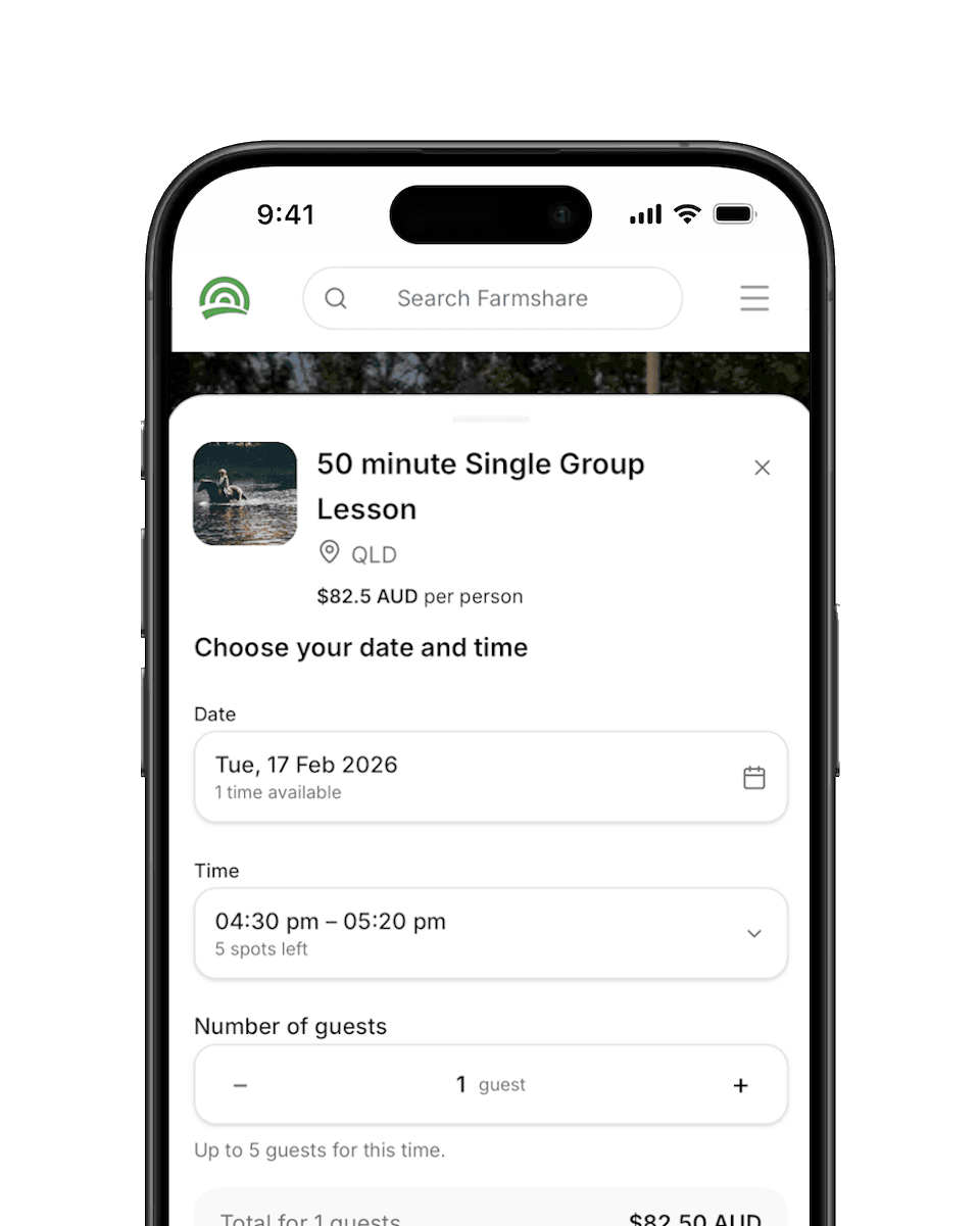 Book instantly with Farmshare