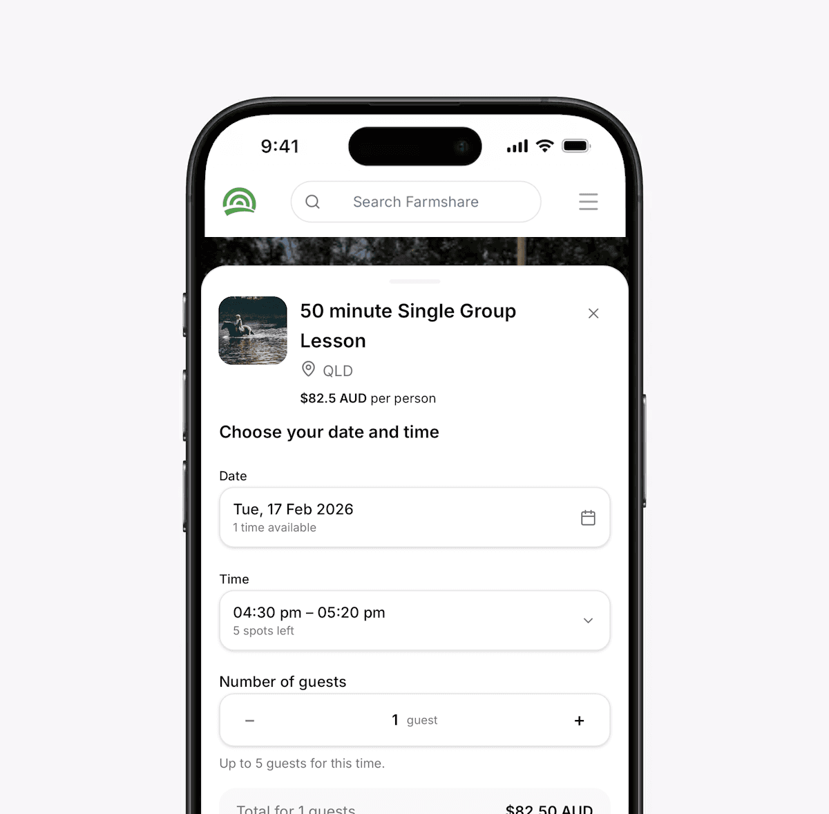 Farmshare mobile interface